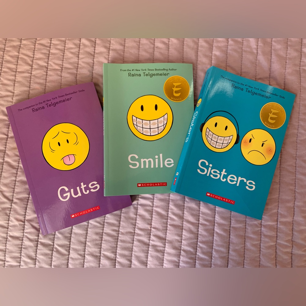 Set of 3 books by Reina Telgemeier. New.